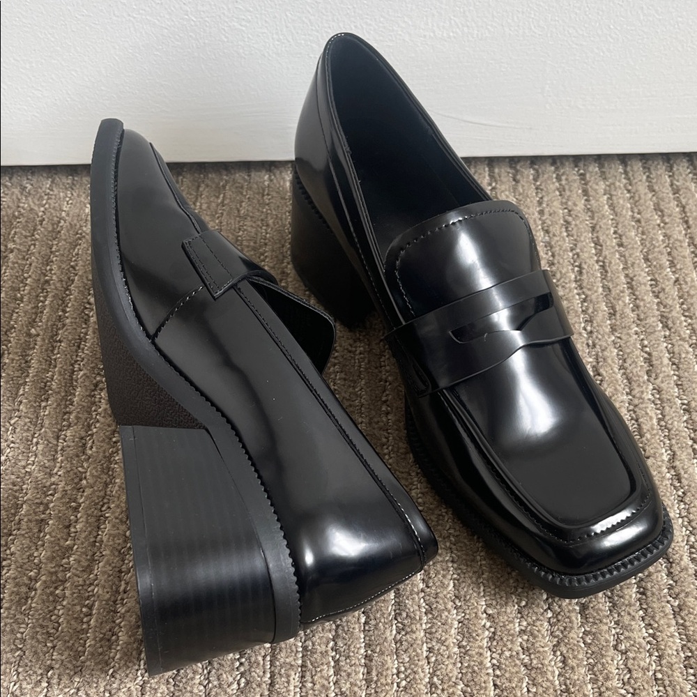 Black Patent Loafers - New